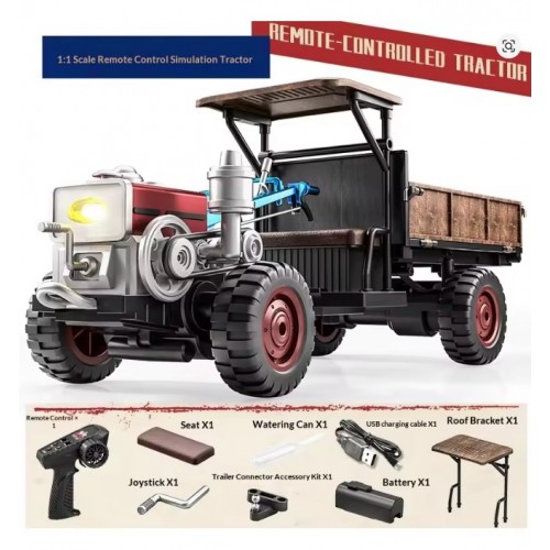 JJRC C8836 1:12 Scale RC Tractor, 4WD Spraying Function Remote Control Car, Farm Vehicle Toy Gift