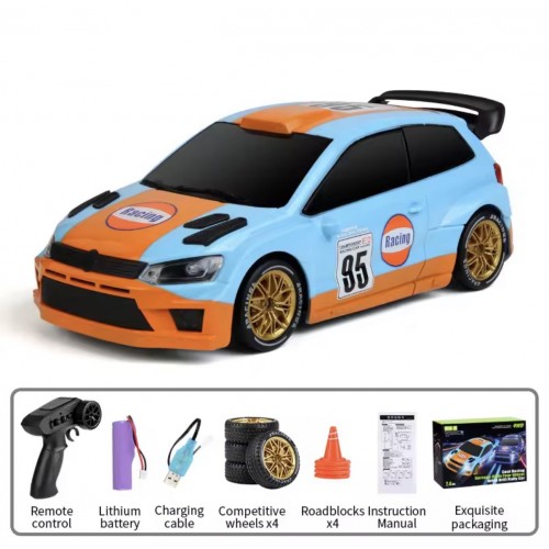 JJRC Q233 Mini 4WD RC Drift Car with LED Lights & Spray – 2.4G High Speed Remote Control Racing Car