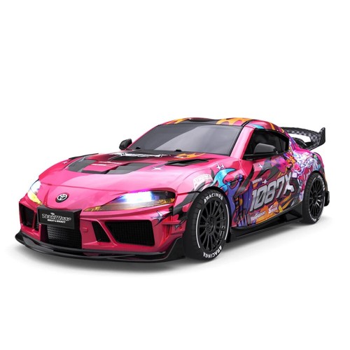 JXC SP4301 Official Licensed for Supra RTR 1/43 2.4G 4WD Drift RC Car with Gyro Full Proportional Remote Control Mini Race LED Light High-Speed Motor On-Road Racing Vehicle Model Boys Gifts Toys - Red