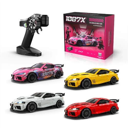 JXC SP4301 Official Licensed for Supra RTR 1/43 2.4G 4WD Drift RC Car with Gyro Full Proportional Remote Control Mini Race LED Light High-Speed Motor On-Road Racing Vehicle Model Boys Gifts Toys - Red