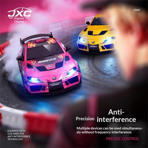 JXC SP4301 Official Licensed for Supra RTR 1/43 2.4G 4WD Drift RC Car with Gyro Full Proportional Remote Control Mini Race LED Light High-Speed Motor On-Road Racing Vehicle Model Boys Gifts Toys - Red