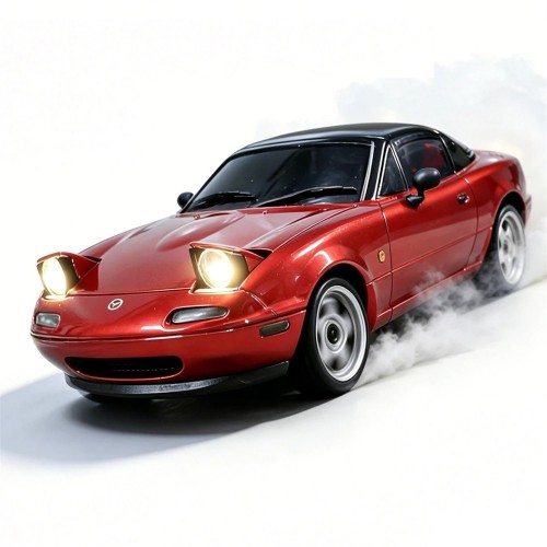  LDRC 1804 RTR 1/18 2.4G RWD RC Car Drift for Mazda MX-5 Miata NA Gyro LED Light Official Licensed On-Road Full Proportional Remote Control Racing Vehicles Models Toys - Cyan
