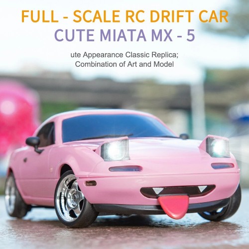  LDRC 1804 RTR 1/18 2.4G RWD RC Car Drift for Mazda MX-5 Miata NA Gyro LED Light Official Licensed On-Road Full Proportional Remote Control Racing Vehicles Models Toys - Cyan