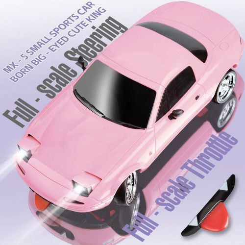  LDRC 1804 RTR 1/18 2.4G RWD RC Car Drift for Mazda MX-5 Miata NA Gyro LED Light Official Licensed On-Road Full Proportional Remote Control Racing Vehicles Models Toys - Cyan