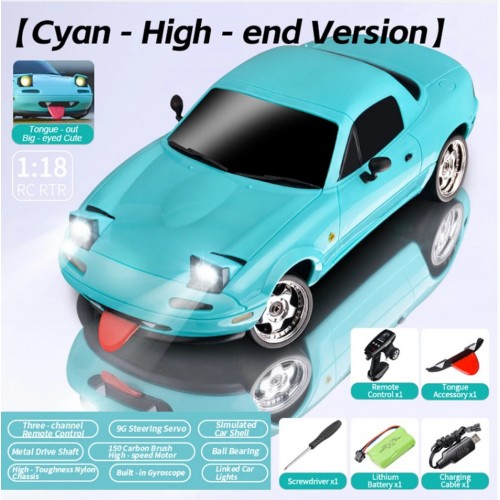 LDRC 1804 RTR 1/18 2.4G RWD RC Car Drift for Mazda MX-5 Gyro LED Light On-Road Full Proportional Racing Vehicles Models Toys - Blue & pINK LDRC 1804 RTR 1/18 2.4G RWD RC Car Drift for Mazda MX-5 Gyro LED Light On-Road Full Proportional Racing Vehicles Models Toys - Blue & pINK