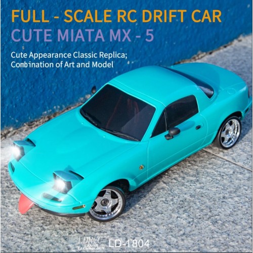 LDRC 1804 RTR 1/18 2.4G RWD RC Car Drift for Mazda MX-5 Gyro LED Light On-Road Full Proportional Racing Vehicles Models Toys - Blue & pINK LDRC 1804 RTR 1/18 2.4G RWD RC Car Drift for Mazda MX-5 Gyro LED Light On-Road Full Proportional Racing Vehicles Models Toys - Blue & pINK