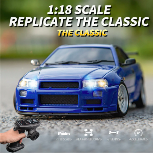 LDRC 1899/A99 RTR 1/18 2.4G RWD RC Car Drift GTR R34 Optional Gyro LED Light On-Road Full Proportional Alloy Body Shell Racing Vehicles Models Toys LDRC 1899/A99 RTR 1/18 2.4G RWD RC Car Drift GTR R34 Optional Gyro LED Light On-Road Full Proportional Alloy Body Shell Racing Vehicles Models Toys