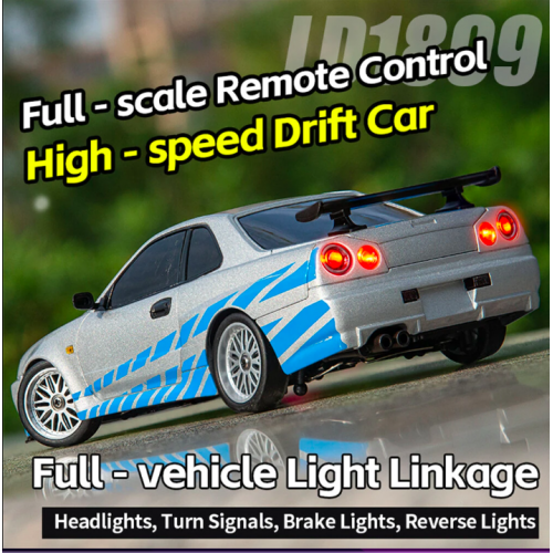 LDRC 1899/A99 RTR 1/18 2.4G RWD RC Car Drift GTR R34 Optional Gyro LED Light On-Road Full Proportional Alloy Body Shell Racing Vehicles Models Toys LDRC 1899/A99 RTR 1/18 2.4G RWD RC Car Drift GTR R34 Optional Gyro LED Light On-Road Full Proportional Alloy Body Shell Racing Vehicles Models Toys