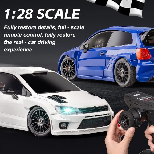 LDRC 2801 RTR 1/28 2.4G 4WD RC Car Drift for POLO R LED Light On-Road Full Proportional Racing Vehicles Models Toys 3.7V 1s Battery 