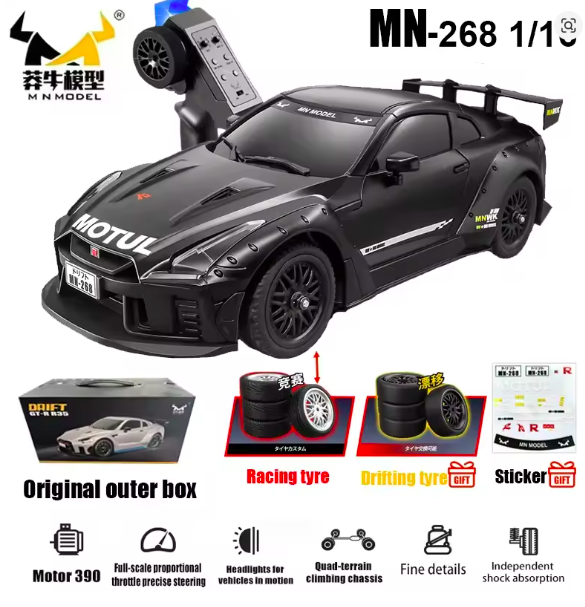 MNRC MN268 1:16 High-Speed RC Drift Car – 25 Km/h 4WD GTR Professional  Racing Remote Control Car with Upgraded Battery