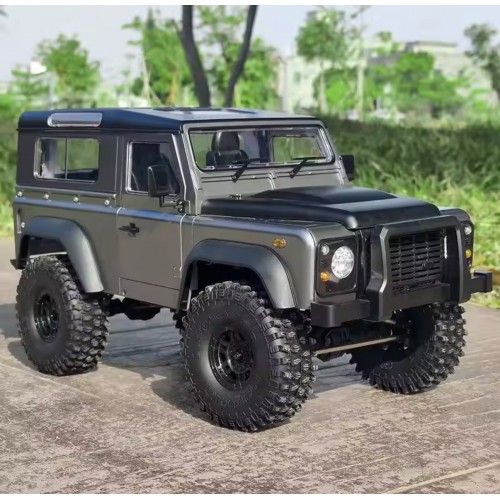 MNRC MN999 1/10 Scale 4WD Land Rover Defender RC Rock Crawler RTR – LED Lights & Metal Shocks (Gray)