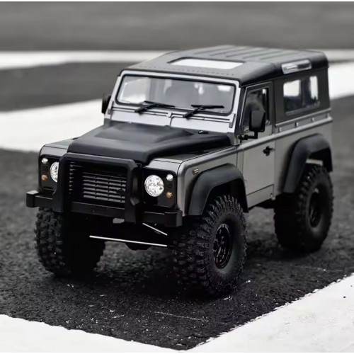 MNRC MN999 1/10 Scale 4WD Land Rover Defender RC Rock Crawler RTR – LED Lights & Metal Shocks (Gray)
