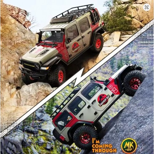 RLAARLO MK07 Hobby Grade 2.4G RC Crawler 1:7Th Scale Hand Painted 4WD Truck Brushless FOC ESC Aluminum Alloy Advanced Suspension - Dinosaur Edition