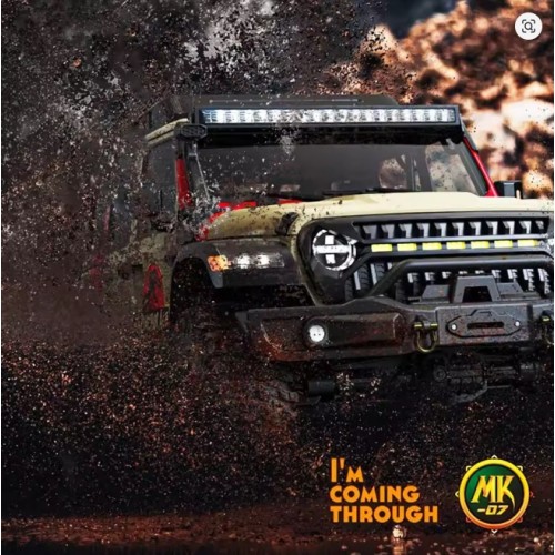 RLAARLO MK07 Hobby Grade 2.4G RC Crawler 1:7Th Scale Hand Painted 4WD Truck Brushless FOC ESC Aluminum Alloy Advanced Suspension - Dinosaur Edition