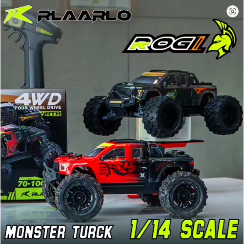 Rlaarlo ROG1 Gladiator 1/14 Brushless 4WD RC Monster Truck – RTR Off-Road Electric Car with 3S Battery Rlaarlo ROG1 Gladiator 1/14 Brushless 4WD RC Monster Truck – RTR Off-Road Electric Car with 3S Battery