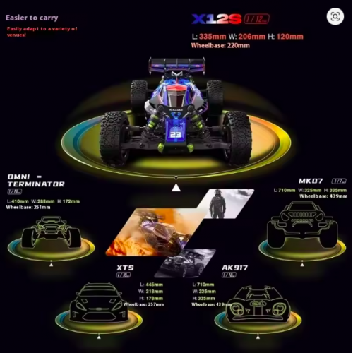 Rlaarlo X12S 1/12 Brushless 4WD RC Buggy – 90 KM/H High-Speed Off-Road Remote Control Car with 2200mAh Battery Rlaarlo X12S 1/12 Brushless 4WD RC Buggy – 90 KM/H High-Speed Off-Road Remote Control Car with 2200mAh Battery