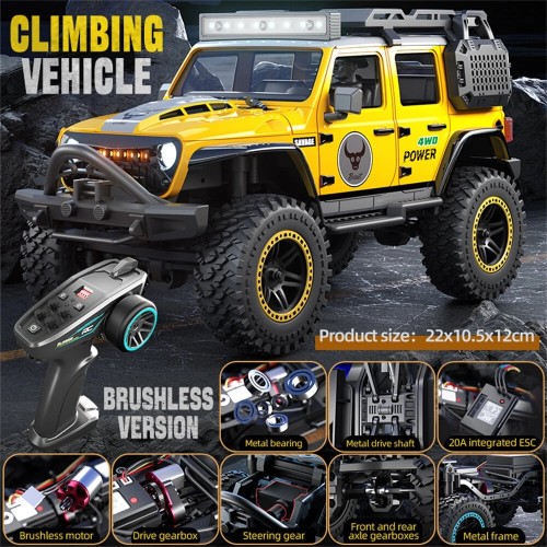 ZLL SG206 PRO/MAX RTR 1/20 2.4G 4WD Brushed/Brushless RC Car Wrangler Rock Crawler Off-Road Climbing Truck LED Lights Metal Frame Full Proportional Vehicles Models Toys