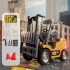 TRASPED HG4-243 RTR 1/64 2.4G Mini RC Car Alloy Forklift Support App Remote Controlled LED Light Sound Engineering Vehicle Desktop Toys Model Collection Gift For Boys - Yellow