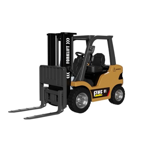 TRASPED HG4-243 RTR 1/64 2.4G Mini RC Car Alloy Forklift Support App Remote Controlled LED Light Sound Engineering Vehicle Desktop Toys Model Collection Gift For Boys - Yellow