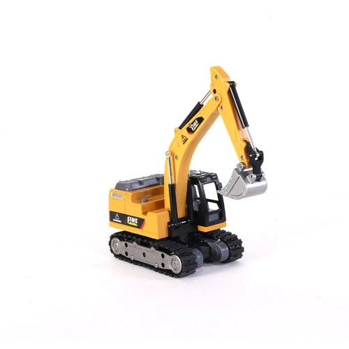 TRASPED HG4-301 RTR 1/64 2.4G Mini RC Excavator Alloy Bucket 270 °Rotation Support App Remote Controlled LED Light Sound Engineering Vehicles Two Speed Desktop Toys Model Collection Gift For Boys - Yellow