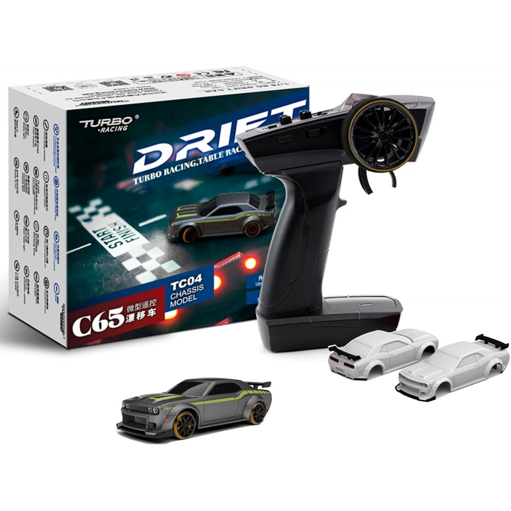 Turbo Racing Rtr TURBO RACING 1:76 Scale Drift RC Car with Gyro Mini Full Proportional ...