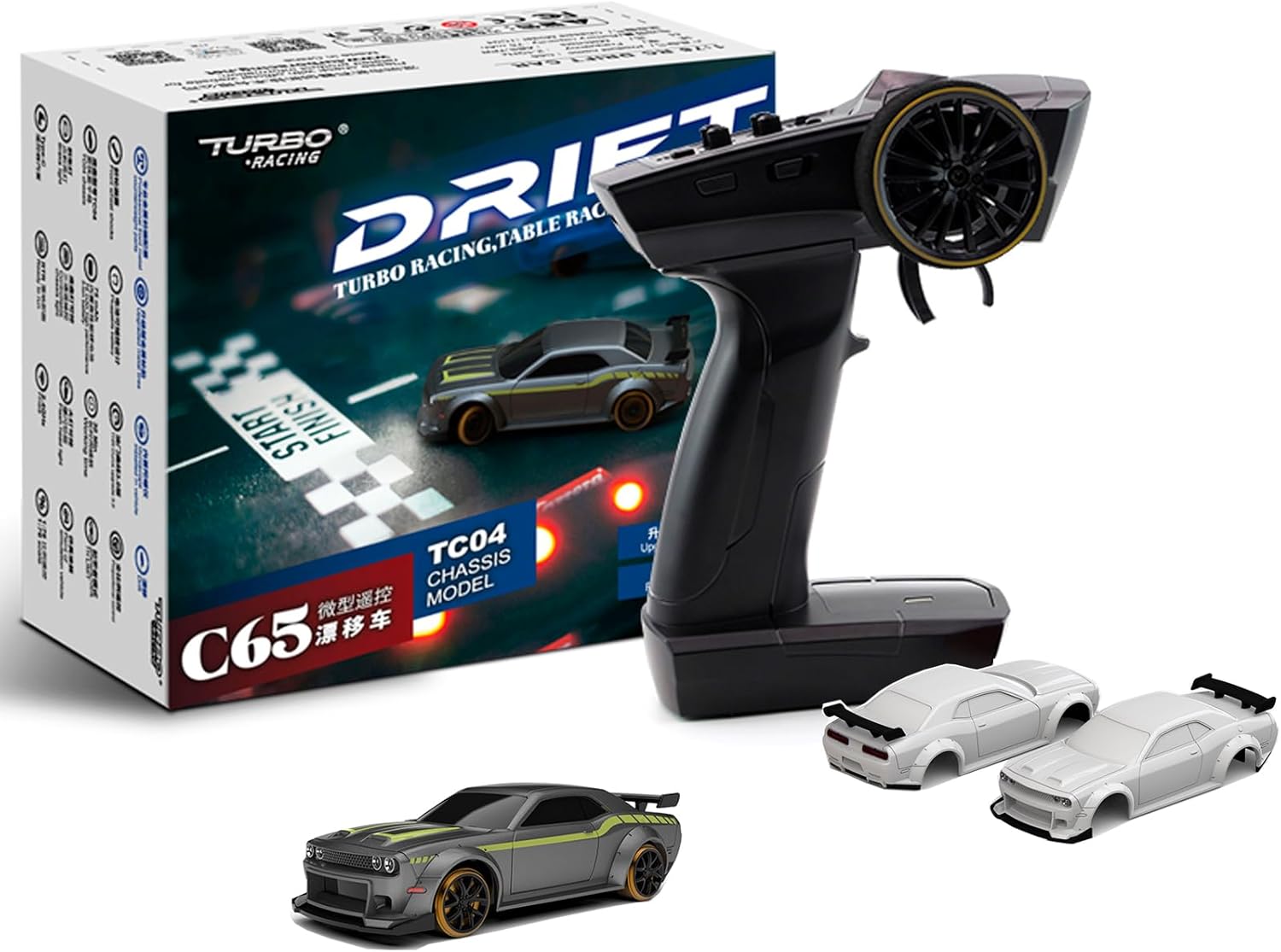 TURBO RACING 1:76 Scale Drift RC Car with Gyro Mini Full