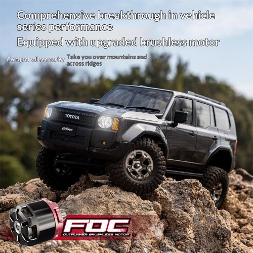 UDIRC UCX1802PRO RTR 1/18 2.4G 4WD Brushless RC Car for TOYOTA Land Cruiser Prado LC250 Official Licensed Rock Crawler Off-Road Climbing Truck LED Light Metal Gears Vehicles Models Toys 