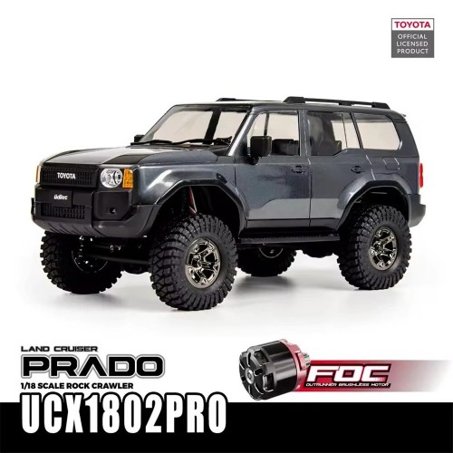 UDIRC UCX1802PRO RTR 1/18 2.4G 4WD Brushless RC Car for TOYOTA Land Cruiser Prado LC250 Official Licensed Rock Crawler Off-Road Climbing Truck LED Light Metal Gears Vehicles Models Toys 
