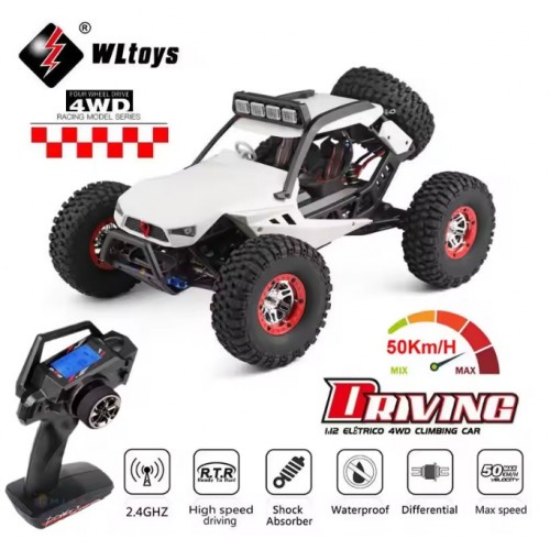 Wl Toys 12429 1:12 4WD WLtoys RC Racing Car High Speed Off-Road Remote Control Alloy Crawler Truck LED Light Buggy 