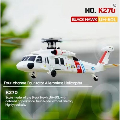WLtoys K270 RC Helicopter 2.4GHz Brushless Motor with 6-Axis Gyro, Altitude Hold & Optical Flow, 4CH Ready-to-Fly