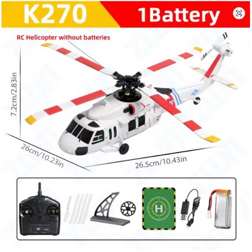 WLtoys K270 RC Helicopter 2.4GHz Brushless Motor with 6-Axis Gyro, Altitude Hold & Optical Flow, 4CH Ready-to-Fly