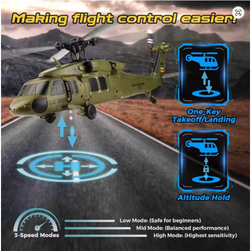 WLtoys K170 Brushless 4-CH RC Helicopter,Full-Scale UH60L Black Hawk,6-Axis Gyroscope, One Key Take-Off/Landing with 1 Batteries