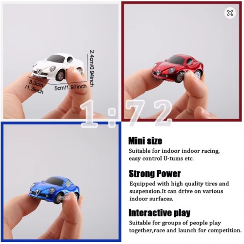 Wltoys Q7201 1/72 2.4G Mini RC Car LED Light 3 Speed Adjustable Full Scale Q Version Desktop Micro Remote Cruise Control Vehicles Models Toys 