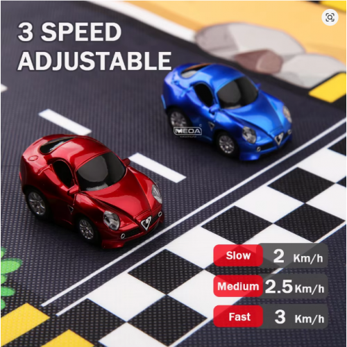 Wltoys Q7201 1/72 2.4G Mini RC Car LED Light 3 Speed Adjustable Full Scale Q Version Desktop Micro Remote Cruise Control Vehicles Models Toys 