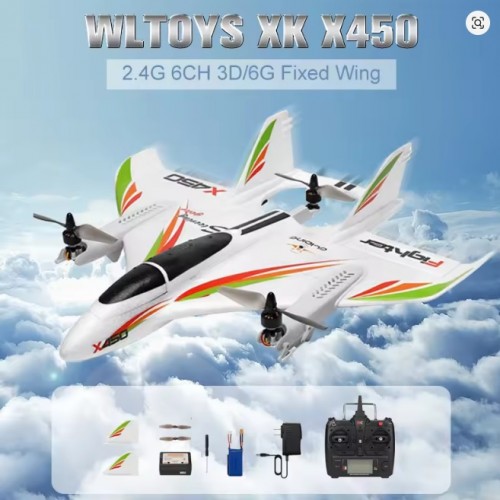 WLtoys XK X450 RC Airplane – 6CH Brushless VTOL RC Airplane with 3D/6G Flight Modes