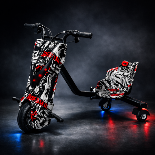 Electric Drift Trike Scooter with LED Lights – Powerful Motor Drift Scooter for Kids & Adults