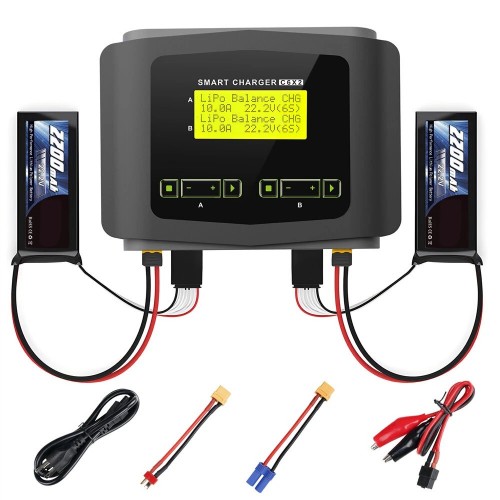 HTRC C6X2 RC Balance Battery Charger DUO AC 150W / DC 240W 10A