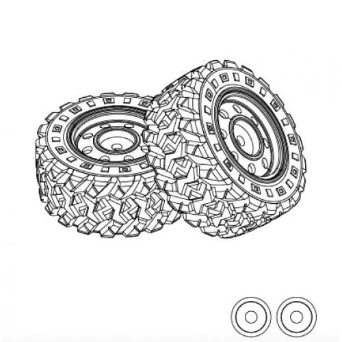 MJX Hyper Go 14300F White Wheels with Tyres (2-Pack) – Spare