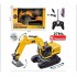 RC Excavator 6-Channel Wireless Remote Control Toy Truck Engineering Vehicles Machine Construction Toy with Lights 360° Rotation