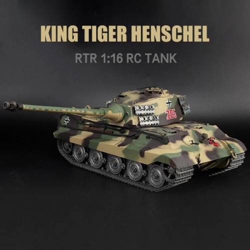 Heng Long 3888A German King Tiger RC Tank 320° Spin Turret 1/16 Upgrade Metal RC tank