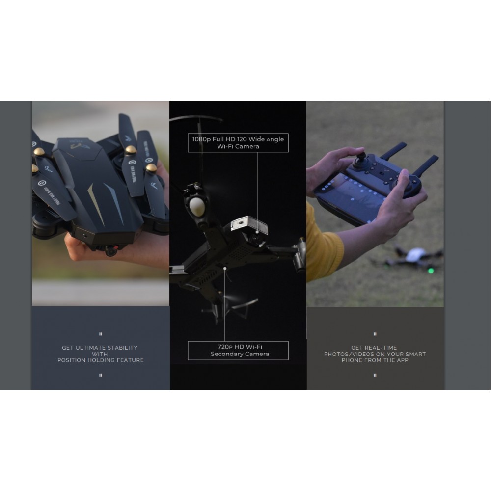 GARUDA 1080 BLACK| WiFi HD 1080P + 720 P FPV Dual Camera | BOX VERSION | Position Locking Drone GARUDA 1080 BLACK| WiFi HD 1080P + 720 P FPV Dual Camera | BOX VERSION | Position Locking Drone