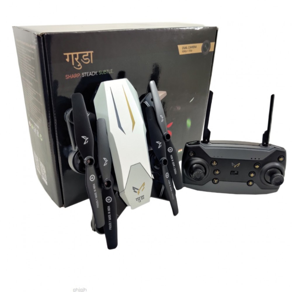 GARUDA 1080 WHITE| WiFi HD 1080P + 720 P FPV Dual Camera | BOX VERSION | Position Locking Drone