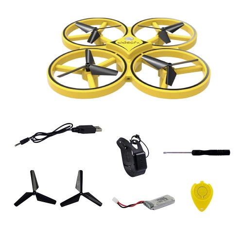 hand gesture operated mini flying drone with smart watch hand control quadcopter with led infrared induction uav aircraft toy