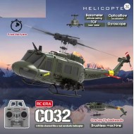 C032 RC Helicopter 2.4G 6-Aixs Gyroscope 6CH Altitude Hold Optical Flow Brushless Remote Control Helicopter - Military Green Version
