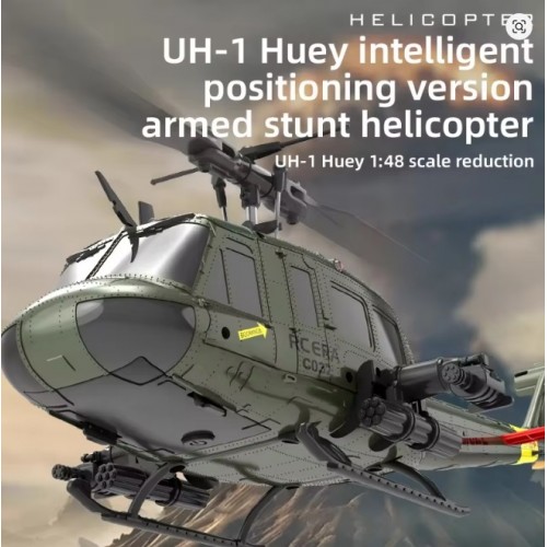 C032 RC Helicopter 2.4G 6-Aixs Gyroscope 6CH Altitude Hold Optical Flow Brushless Remote Control Helicopter - Military Green Version