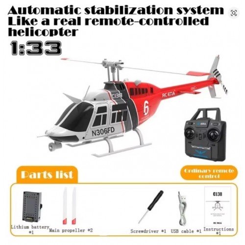 RC ERA C138 1:36 Remote Control Simulation RC Bell 206 Helicopter Altitude Hold 2.4g Genuine 6axis Gyro