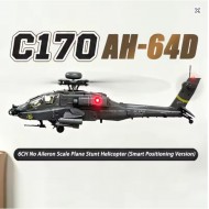 RC ERA C170 AH-64D Apache 2.4G 6CH 6G 1:48 Scale Altitude Hold Optical Flow Positioning TOF Altitude Hold Flybarless RC Helicopter RTF - Army Green