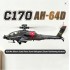 RC ERA C170 AH-64D Apache 2.4G 6CH 6G 1:48 Scale Altitude Hold Optical Flow Positioning TOF Altitude Hold Flybarless RC Helicopter RTF - Army Green