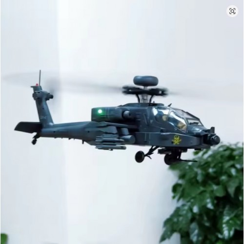 RC ERA C170 AH-64D Apache 2.4G 6CH 6G 1:48 Scale Altitude Hold Optical Flow Positioning TOF Altitude Hold Flybarless RC Helicopter RTF - Army Green