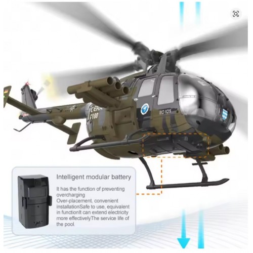 RC ERA 1:25 C180 RC Helicopter BO105 6CH Brushless with Optical Flow Positioning 3D Stunt 